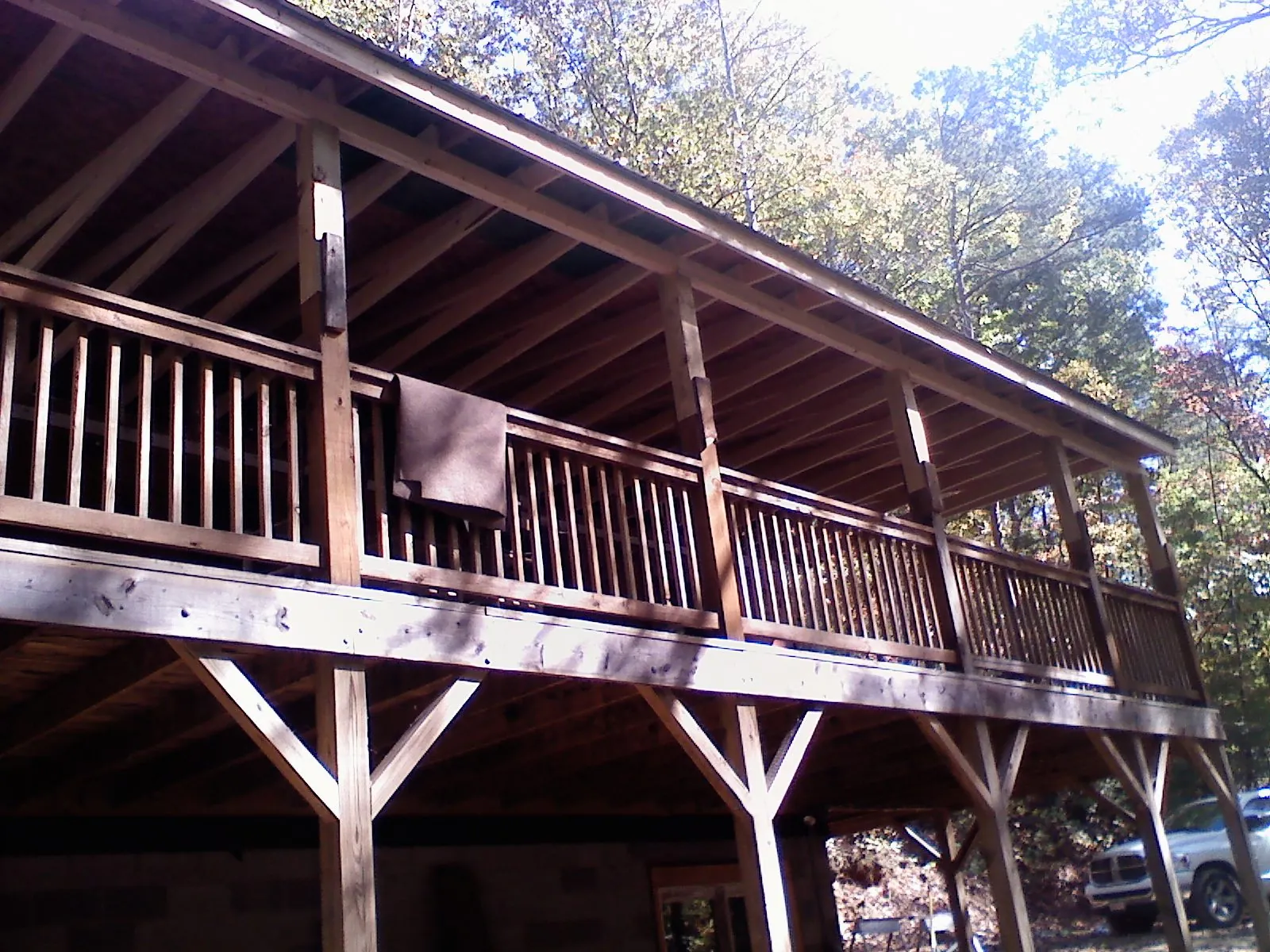 Timber framing under a new elevated porch and deck — Roof Leak Repair in Murrieta by Roofing Brothers